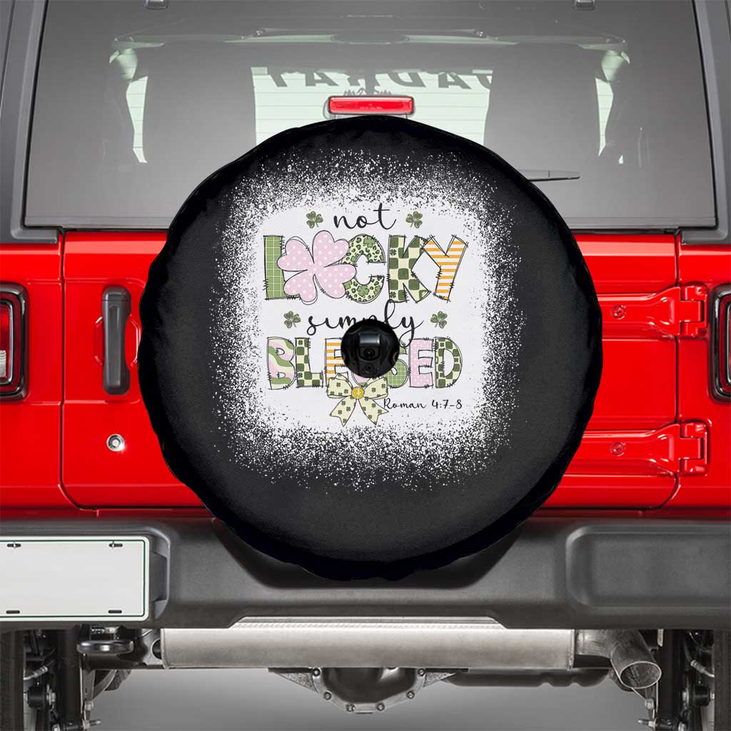 Not Lucky Simply Blessed Spare Tire Cover Blessed Christian Shamrocks St Patricks Day TS11 Black Print Your Wear