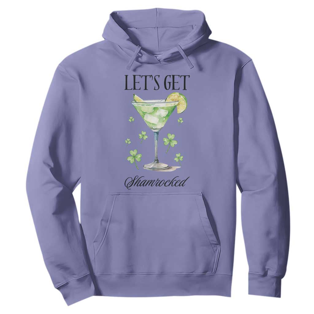 Funny Irish St Patrick's Day Cocktail Hoodie Let's Get Shamrocked Irish Festival TS11 Violet Print Your Wear