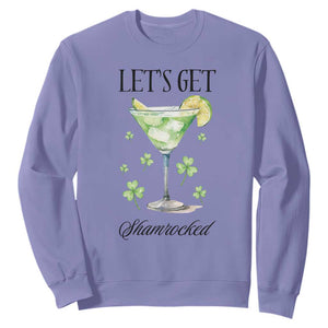 Funny Irish St Patrick's Day Cocktail Sweatshirt Let's Get Shamrocked Irish Festival TS11 Violet Print Your Wear