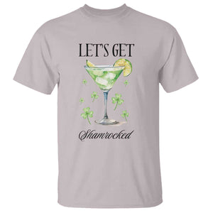 Funny Irish St Patrick's Day Cocktail T Shirt Let's Get Shamrocked Irish Festival TS11 Ice Gray Print Your Wear