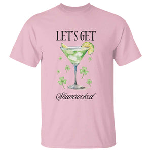 Funny Irish St Patrick's Day Cocktail T Shirt Let's Get Shamrocked Irish Festival TS11 Light Pink Print Your Wear