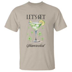 Funny Irish St Patrick's Day Cocktail T Shirt Let's Get Shamrocked Irish Festival TS11 Sand Print Your Wear