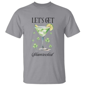 Funny Irish St Patrick's Day Cocktail T Shirt Let's Get Shamrocked Irish Festival TS11 Sport Gray Print Your Wear