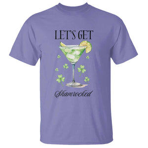 Funny Irish St Patrick's Day Cocktail T Shirt Let's Get Shamrocked Irish Festival TS11 Violet Print Your Wear