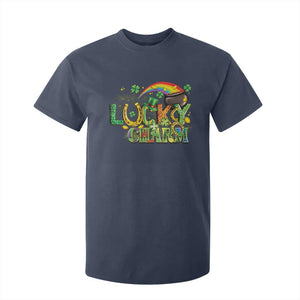 Funny St Patrick's Day Lucky Charm T Shirt For Kid Rainbow Gold Pot Clover TS11 Navy Print Your Wear