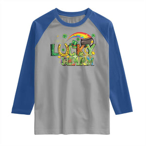 Funny St Patrick's Day Lucky Charm Raglan Shirt Rainbow Gold Pot Clover TS11 Sport Gray Royal Print Your Wear