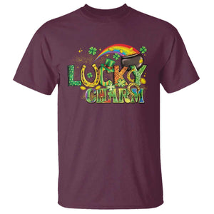 Funny St Patrick's Day Lucky Charm T Shirt Rainbow Gold Pot Clover TS11 Maroon Print Your Wear