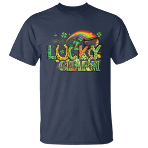Funny St Patrick's Day Lucky Charm T Shirt Rainbow Gold Pot Clover TS11 Navy Print Your Wear