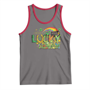Funny St Patrick's Day Lucky Charm Tank Top Rainbow Gold Pot Clover TS11 Deep Heather Red Print Your Wear