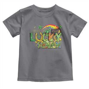 Funny St Patrick's Day Lucky Charm Toddler T Shirt Rainbow Gold Pot Clover TS11 Charcoal Print Your Wear