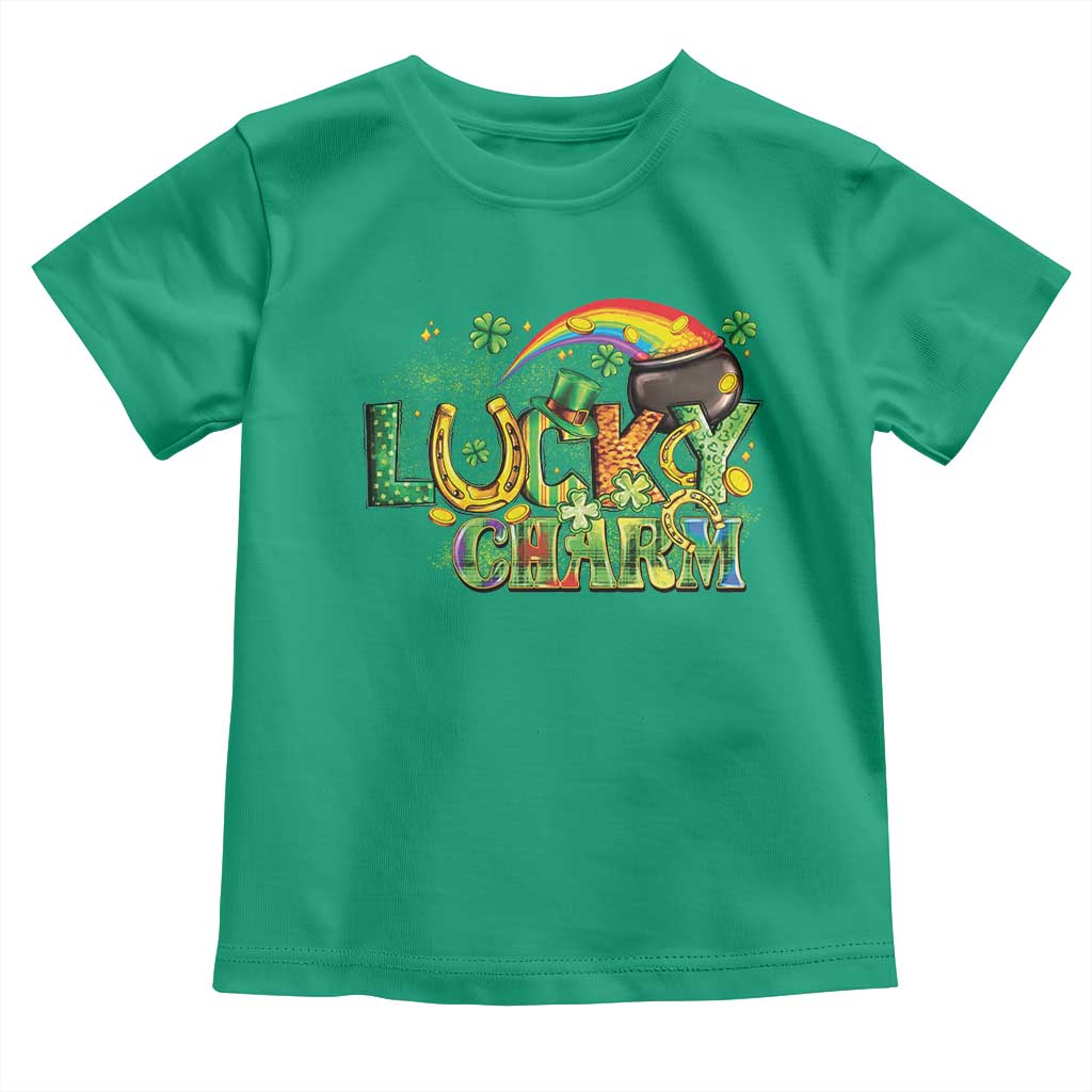 Funny St Patrick's Day Lucky Charm Toddler T Shirt Rainbow Gold Pot Clover TS11 Irish Green Print Your Wear