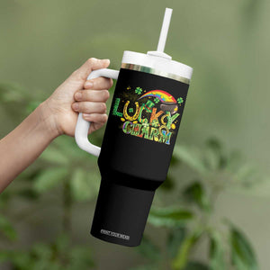 Funny St Patrick's Day Lucky Charm Tumbler With Handle Rainbow Gold Pot Clover TS11 Print Your Wear