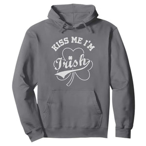 Funny Kiss Me I'm Irish St Patricks Day Hoodie Vintage Shamrock TS11 Charcoal Print Your Wear