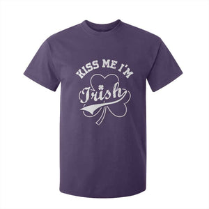 Funny Kiss Me I'm Irish St Patricks Day T Shirt For Kid Vintage Shamrock TS11 Purple Print Your Wear