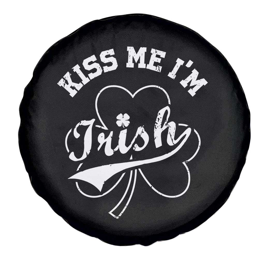 Funny Kiss Me I'm Irish St Patricks Day Spare Tire Cover Vintage Shamrock TS11 Print Your Wear