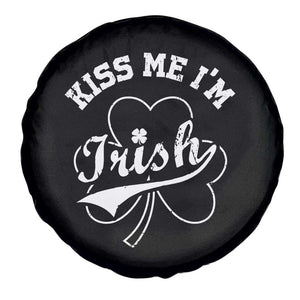 Funny Kiss Me I'm Irish St Patricks Day Spare Tire Cover Vintage Shamrock TS11 Print Your Wear