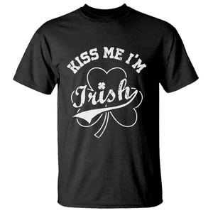 Funny Kiss Me I'm Irish St Patricks Day T Shirt Vintage Shamrock TS11 Black Print Your Wear