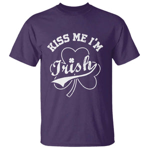 Funny Kiss Me I'm Irish St Patricks Day T Shirt Vintage Shamrock TS11 Purple Print Your Wear