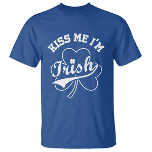 Funny Kiss Me I'm Irish St Patricks Day T Shirt Vintage Shamrock TS11 Royal Blue Print Your Wear