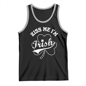 Funny Kiss Me I'm Irish St Patricks Day Tank Top Vintage Shamrock TS11 Black Athletic Heather Print Your Wear