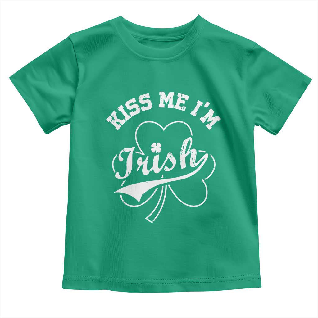 Funny Kiss Me I'm Irish St Patricks Day Toddler T Shirt Vintage Shamrock TS11 Irish Green Print Your Wear