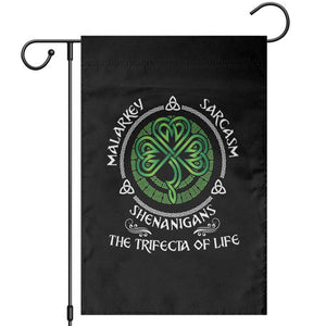 Funny St Patricks Day Irish Pride Garden Flag Malarkey Sarcasm Shenanigans The Trifecta Of Life TS11 Black Print Your Wear