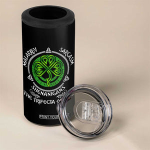 Funny St Patricks Day Irish Pride 4 in 1 Can Cooler Tumbler Malarkey Sarcasm Shenanigans The Trifecta Of Life TS11 Print Your Wear