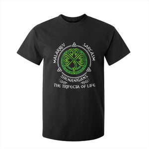 Funny St Patricks Day Irish Pride T Shirt For Kid Malarkey Sarcasm Shenanigans The Trifecta Of Life TS11 Black Print Your Wear