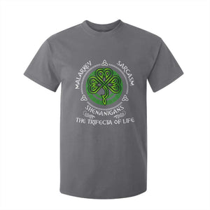 Funny St Patricks Day Irish Pride T Shirt For Kid Malarkey Sarcasm Shenanigans The Trifecta Of Life TS11 Charcoal Print Your Wear