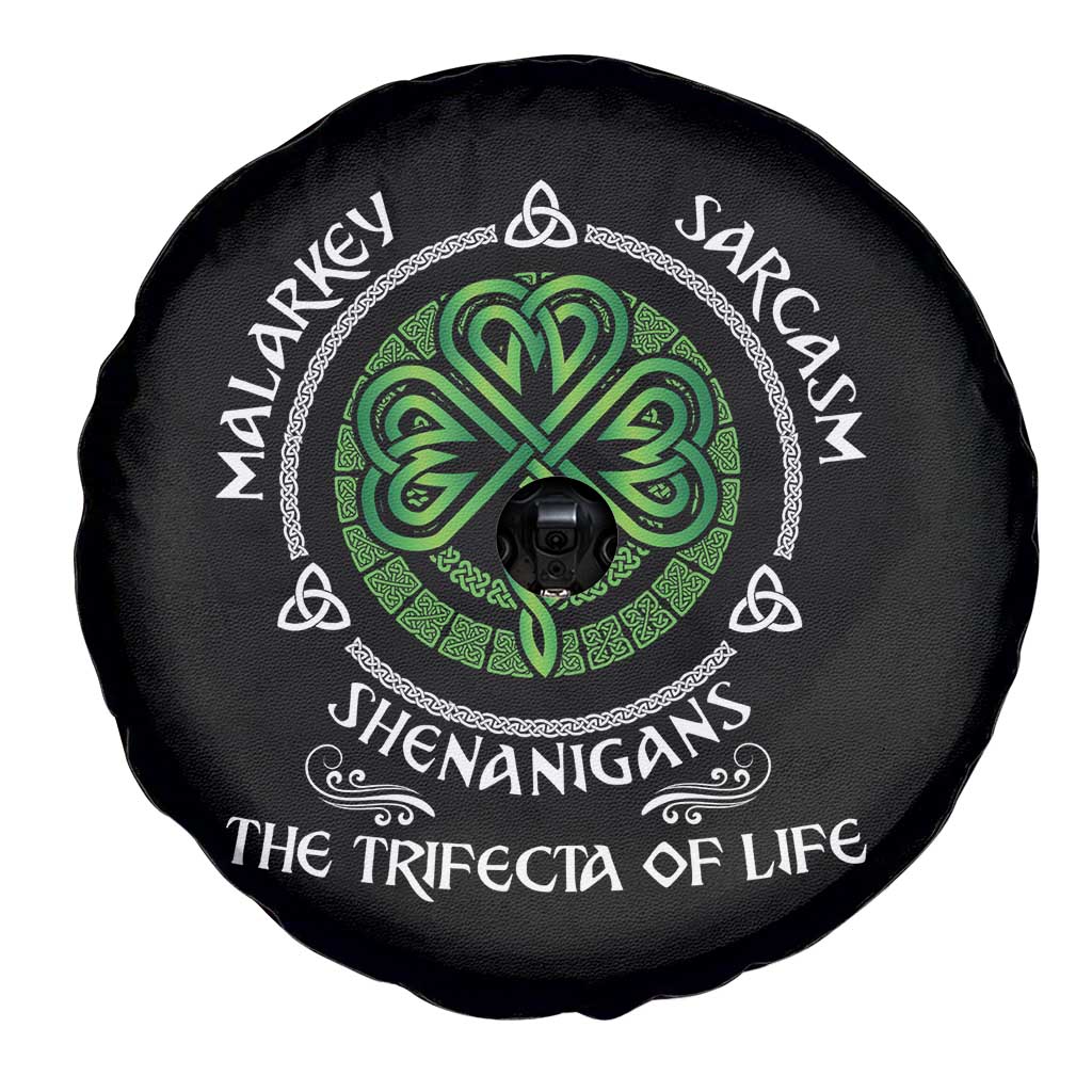 Funny St Patricks Day Irish Pride Spare Tire Cover Malarkey Sarcasm Shenanigans The Trifecta Of Life TS11 Print Your Wear