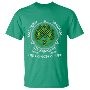 Funny St Patricks Day Irish Pride T Shirt - Malarkey Sarcasm Shenanigans The Trifecta Of Life Tee TS11 Irish Green Print Your Wear