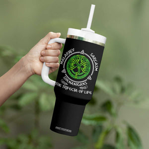 Funny St Patricks Day Irish Pride Tumbler With Handle Malarkey Sarcasm Shenanigans The Trifecta Of Life TS11 Print Your Wear