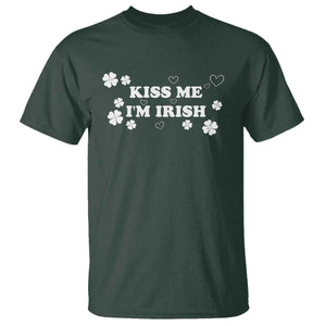 Funny Kiss Me I'm Irish St Patricks Day T Shirt TS11 Dark Forest Green Print Your Wear