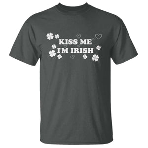 Funny Kiss Me I'm Irish St Patricks Day T Shirt TS11 Dark Heather Print Your Wear
