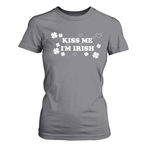 Funny Kiss Me I'm Irish St Patricks Day T Shirt For Women TS11 Charcoal Print Your Wear