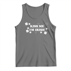 Funny Kiss Me I'm Irish St Patricks Day Tank Top TS11 Black Heather Print Your Wear