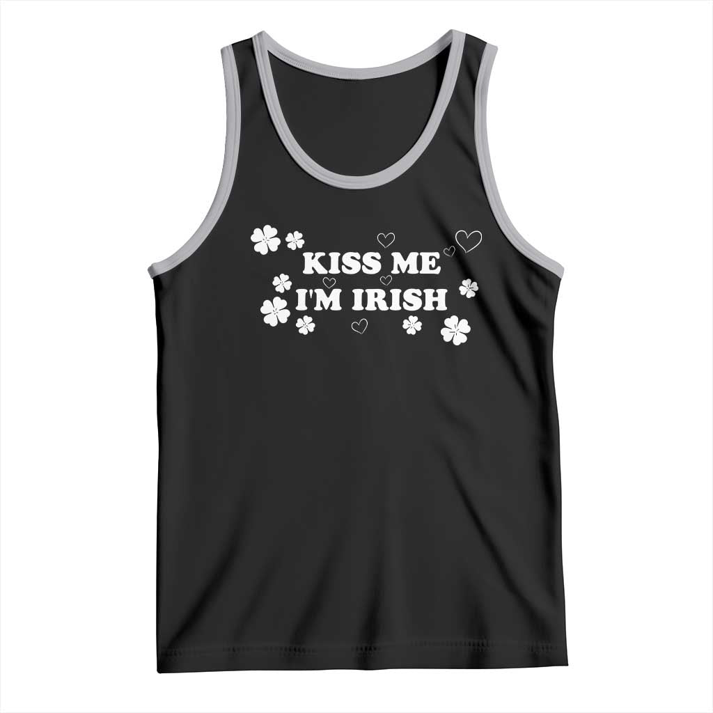 Funny Kiss Me I'm Irish St Patricks Day Tank Top TS11 Black Athletic Heather Print Your Wear
