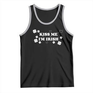 Funny Kiss Me I'm Irish St Patricks Day Tank Top TS11 Black Athletic Heather Print Your Wear