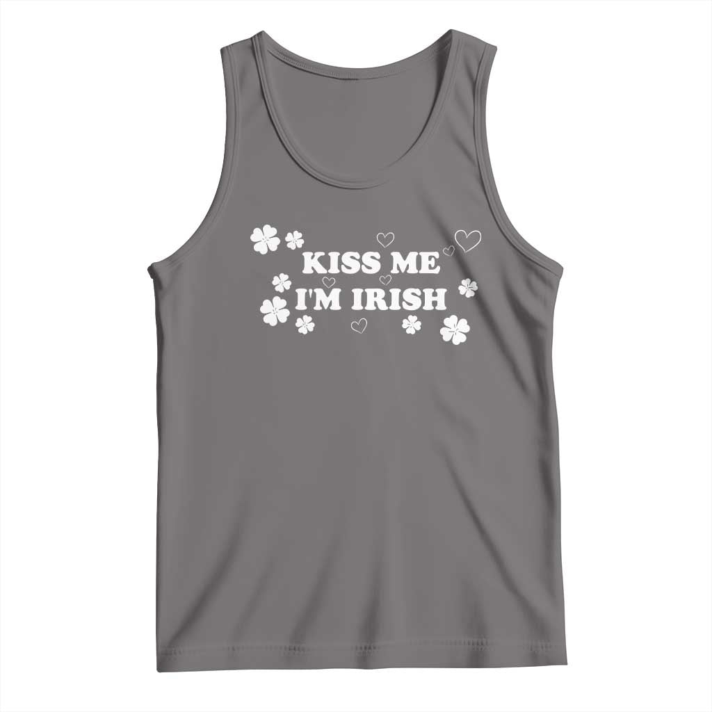Funny Kiss Me I'm Irish St Patricks Day Tank Top TS11 Deep Heather Print Your Wear