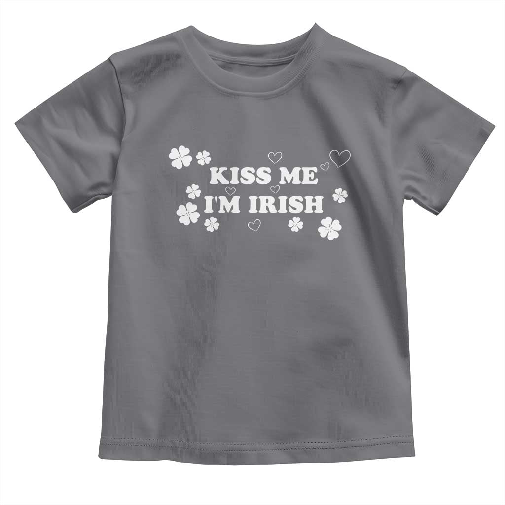 Funny Kiss Me I'm Irish St Patricks Day Toddler T Shirt TS11 Charcoal Print Your Wear