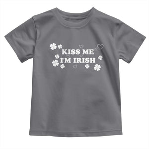 Funny Kiss Me I'm Irish St Patricks Day Toddler T Shirt TS11 Charcoal Print Your Wear