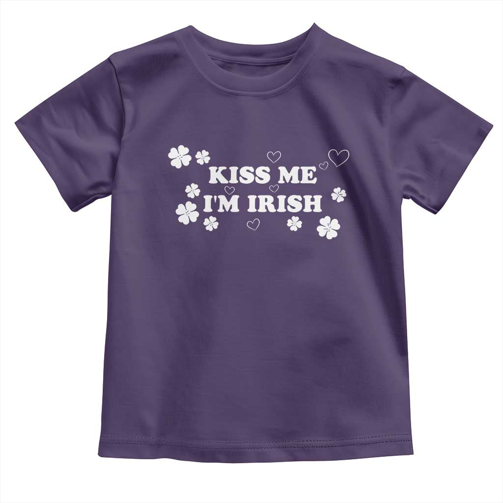 Funny Kiss Me I'm Irish St Patricks Day Toddler T Shirt TS11 Purple Print Your Wear
