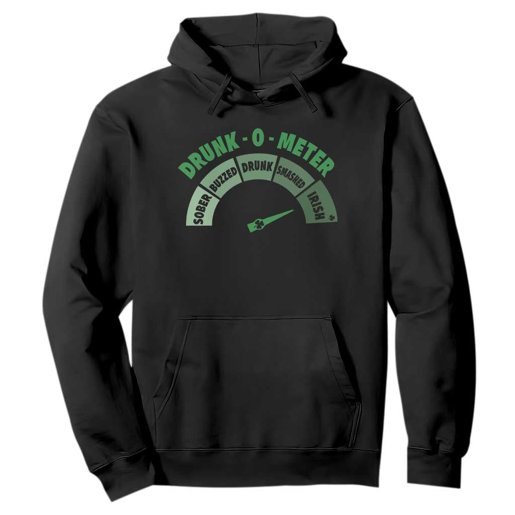 Funny Irish St. Patrick's Day Hoodie Drunk-O-Meter Drinking Party Shamrock TS11 Black Print Your Wear