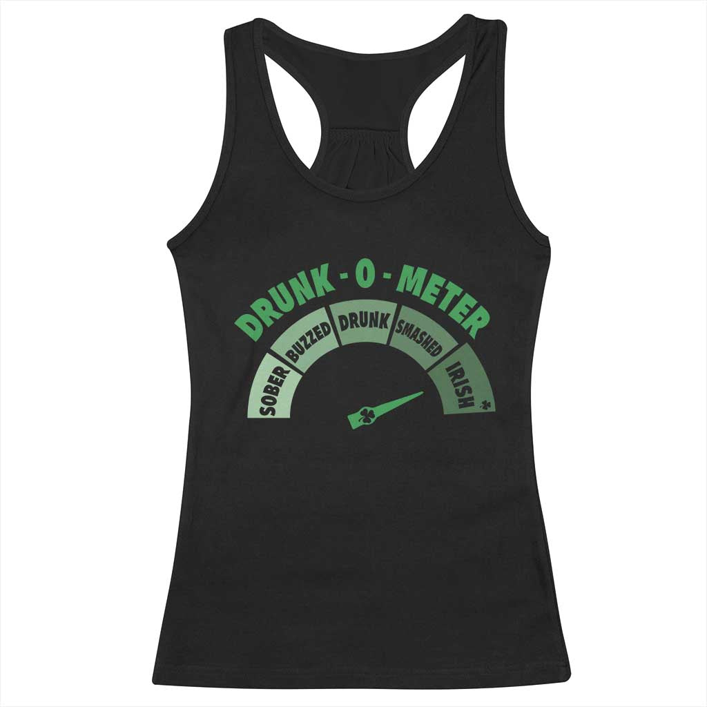 Funny Irish St. Patrick's Day Racerback Tank Top Drunk-O-Meter Drinking Party Shamrock TS11 Black Print Your Wear