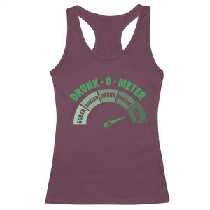 Funny Irish St. Patrick's Day Racerback Tank Top Drunk-O-Meter Drinking Party Shamrock TS11 Maroon Print Your Wear