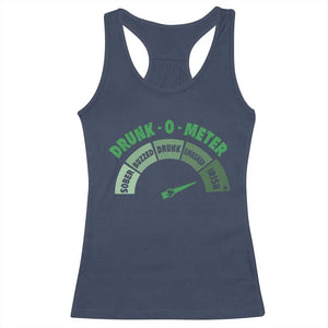 Funny Irish St. Patrick's Day Racerback Tank Top Drunk-O-Meter Drinking Party Shamrock TS11 Navy Print Your Wear