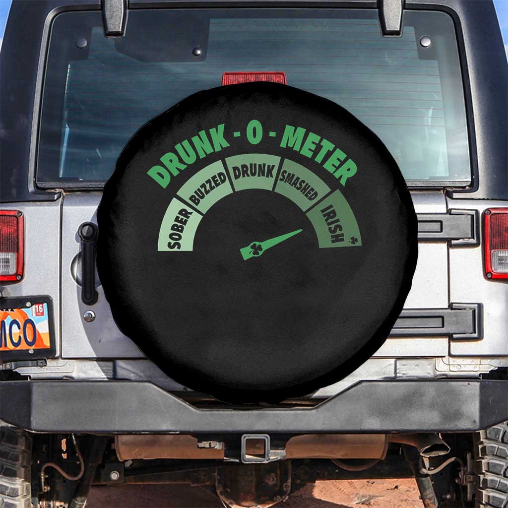 Funny Irish St. Patrick's Day Spare Tire Cover Drunk-O-Meter Drinking Party Shamrock TS11 No hole Black Print Your Wear