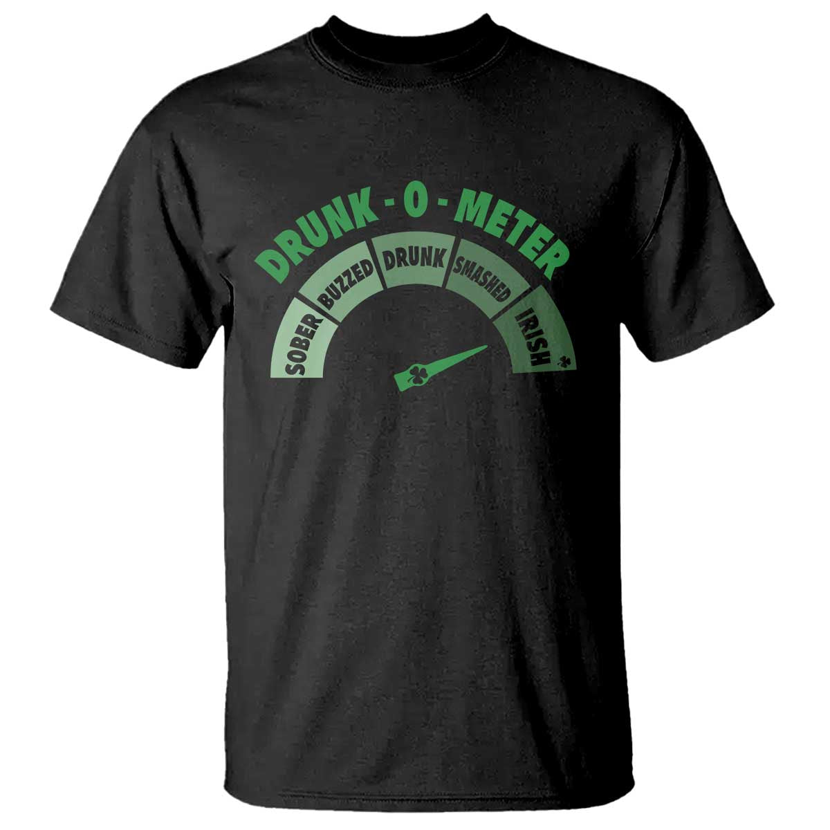 Funny Irish St. Patrick's Day T Shirt Drunk-O-Meter Drinking Party Shamrock TS11 Black Print Your Wear