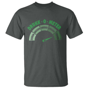 Funny Irish St. Patrick's Day T Shirt Drunk-O-Meter Drinking Party Shamrock TS11 Dark Heather Print Your Wear