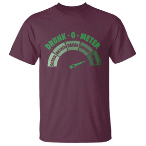 Funny Irish St. Patrick's Day T Shirt Drunk-O-Meter Drinking Party Shamrock TS11 Maroon Print Your Wear